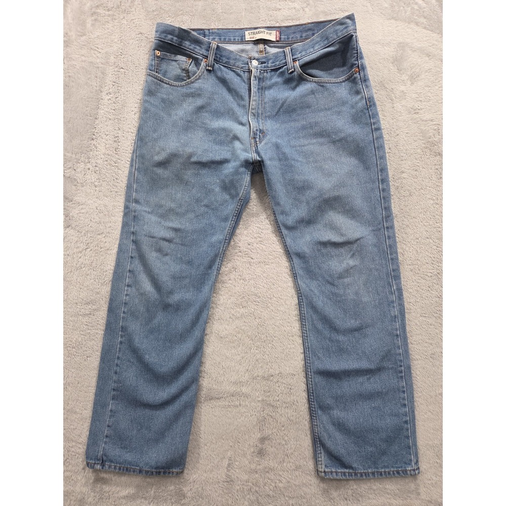 Levis 505 2010 Size38x30 Mens Mid Rise Straight Fit Medium Wash Blue Denim